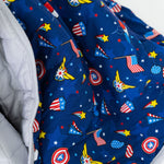 Bam & Stitch Freedom Flyers Bamboo Kids Blanket | Patriotic American Flag Quilt - 