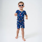 Bam & Stitch Freedom Flyers Bamboo Short Sleeve Pajamas | Patriotic Kids Set - 