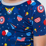 Bam & Stitch Freedom Flyers Bamboo Short Sleeve Pajamas | Patriotic Kids Set - 
