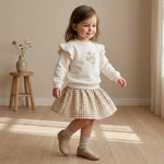 Organic Fleece Ruffle Sleeve Sweatshirt - Bloom by Makemake Organics