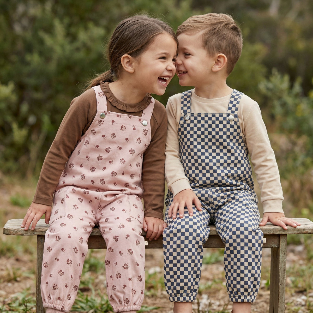 Organic Twill Overalls - Rosebud by Makemake Organics