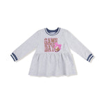 Angel Dear French Terry Dress With Game Day Patch Chenille Applique - Everetts Place Boutique - 