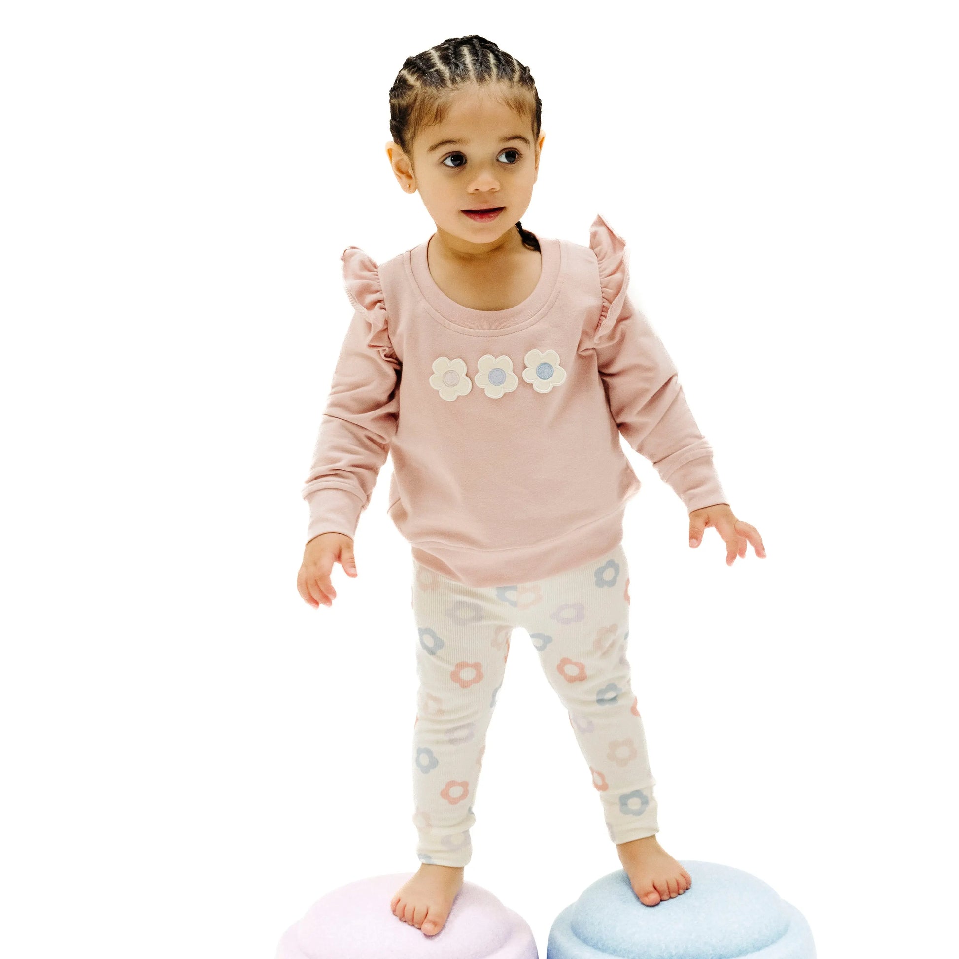 French Terry Ruffle Sweatshirt And Leggings Set Daisy Pop By Angel Dear Angel Dear