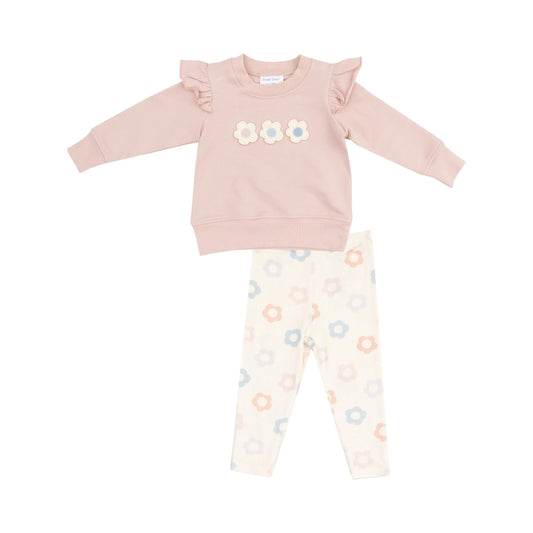 French Terry Ruffle Sweatshirt And Leggings Set Daisy Pop By Angel Dear Angel Dear