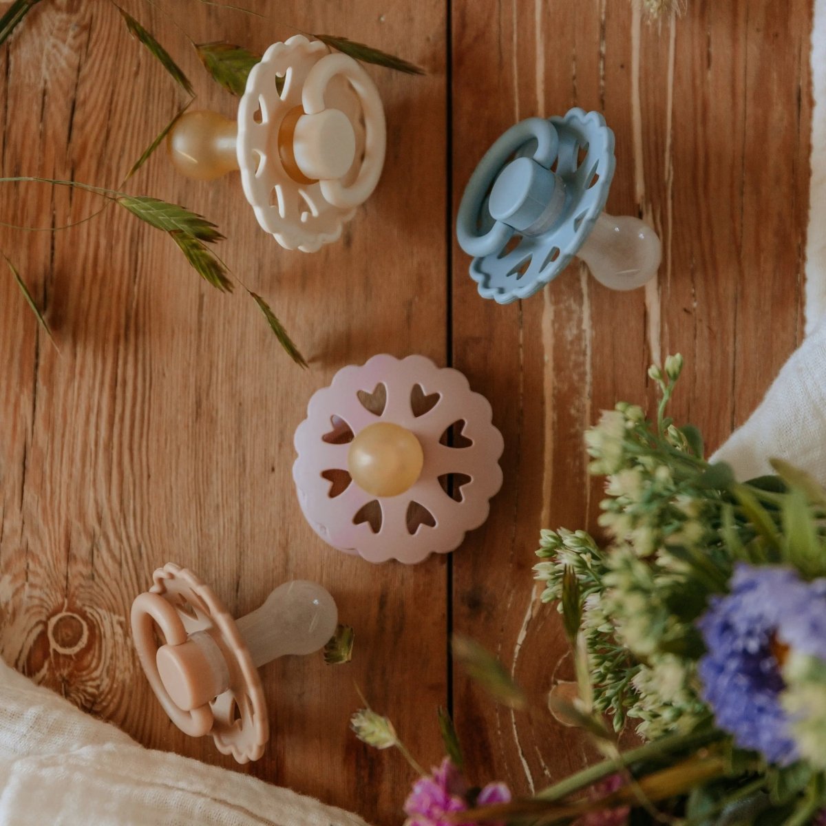 Mushie Frigg Andersen Fairytale Natural Rubber Pacifier 2 Pack - Everetts Place Boutique - 