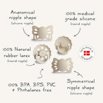 Mushie Frigg Baby's First Pacifier Floral Heart Cream 4 Pack - 