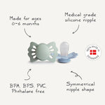 Mushie FRIGG Lucky Symmetrical Silicone Pacifier 2 - Pack (0 - 6 Months) - 