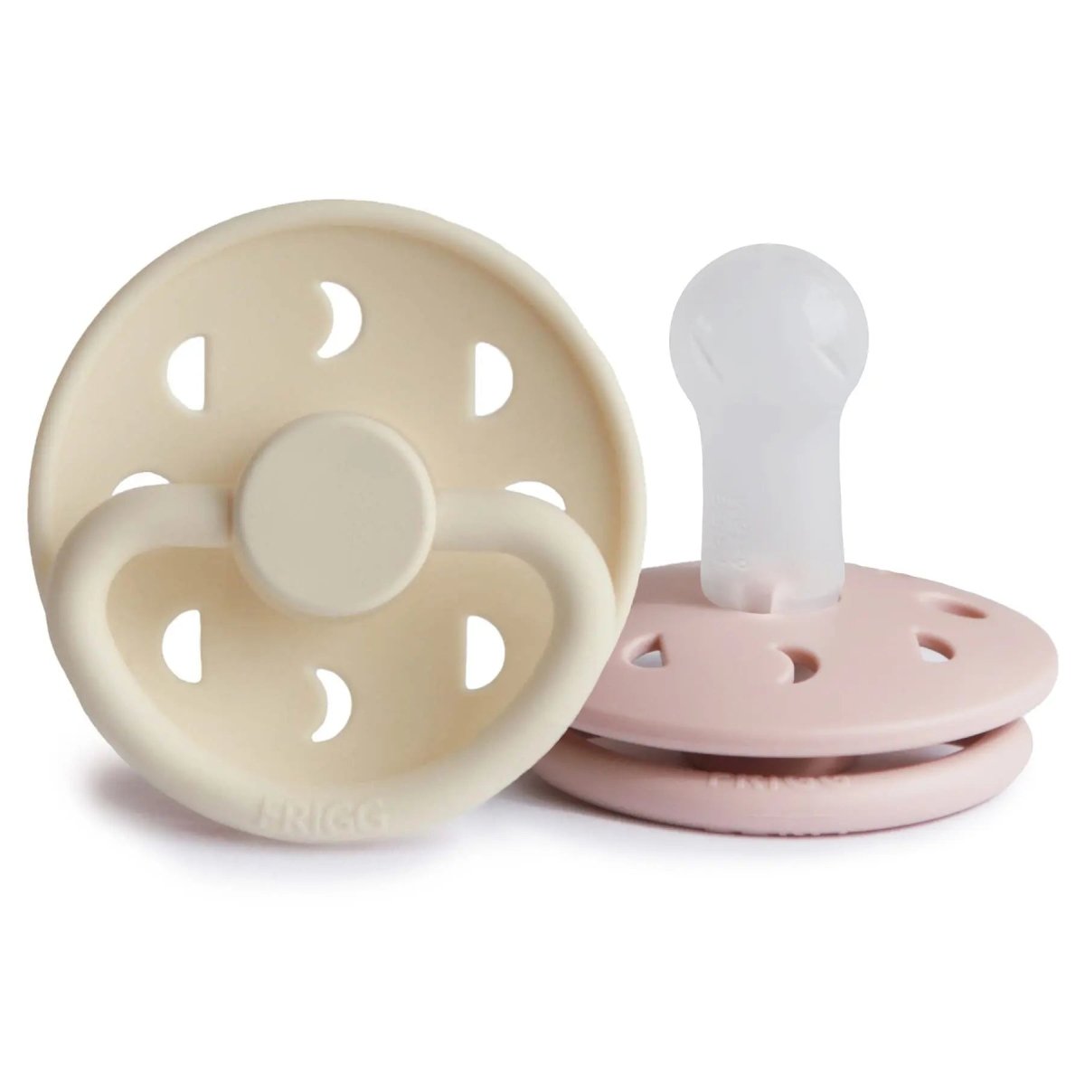 Mushie Frigg Moon Silicone Pacifier 2 Pack with SilkySoft Nipple and Click Lock System - Everetts Place Boutique - 