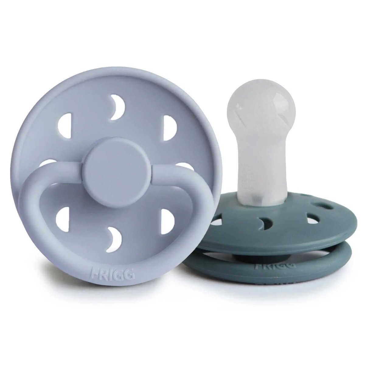 Mushie Frigg Moon Silicone Pacifier 2 Pack with SilkySoft Nipple and Click Lock System - Everetts Place Boutique - 