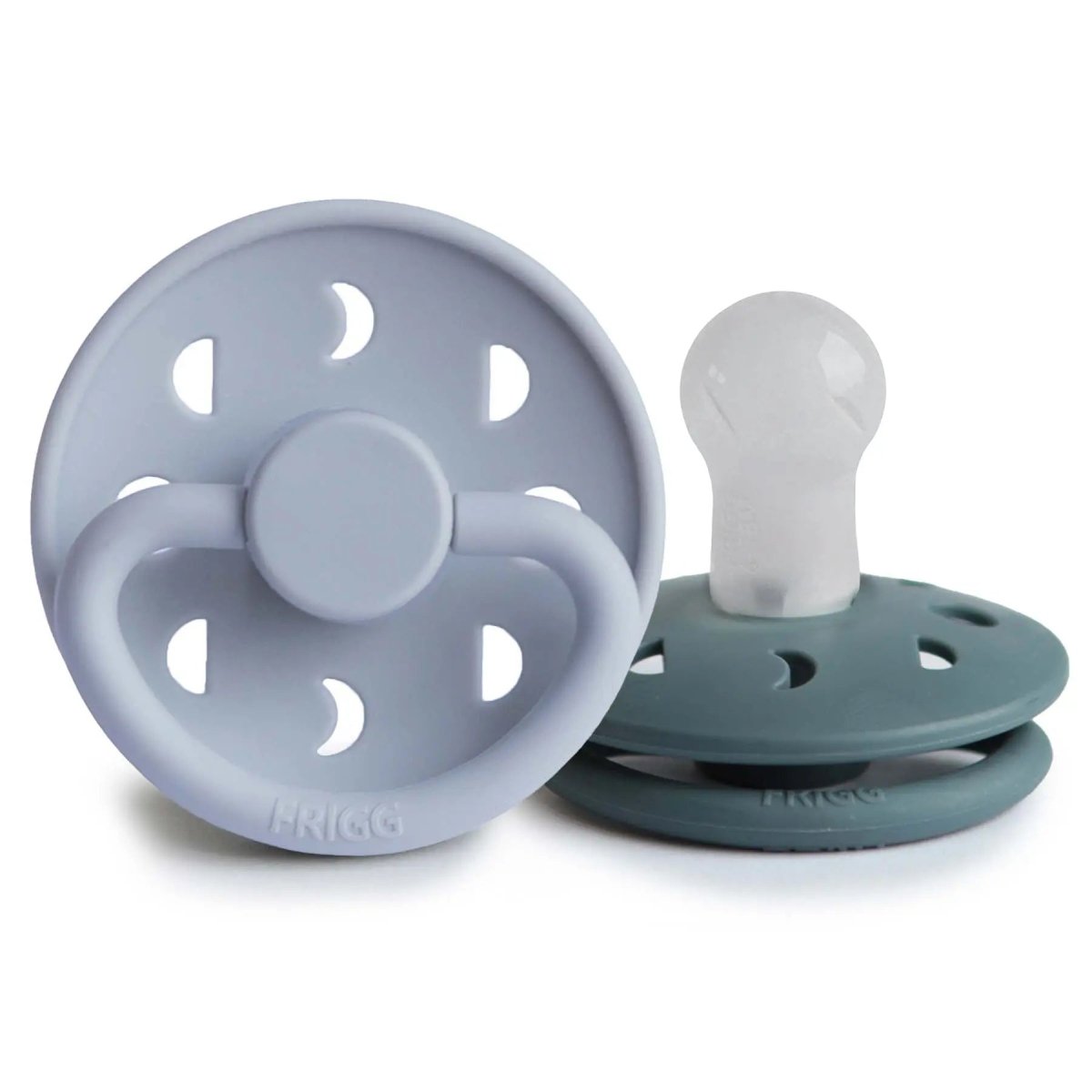 Mushie Frigg Moon Silicone Pacifier 2 Pack with SilkySoft Nipple and Click Lock System - Everetts Place Boutique - 