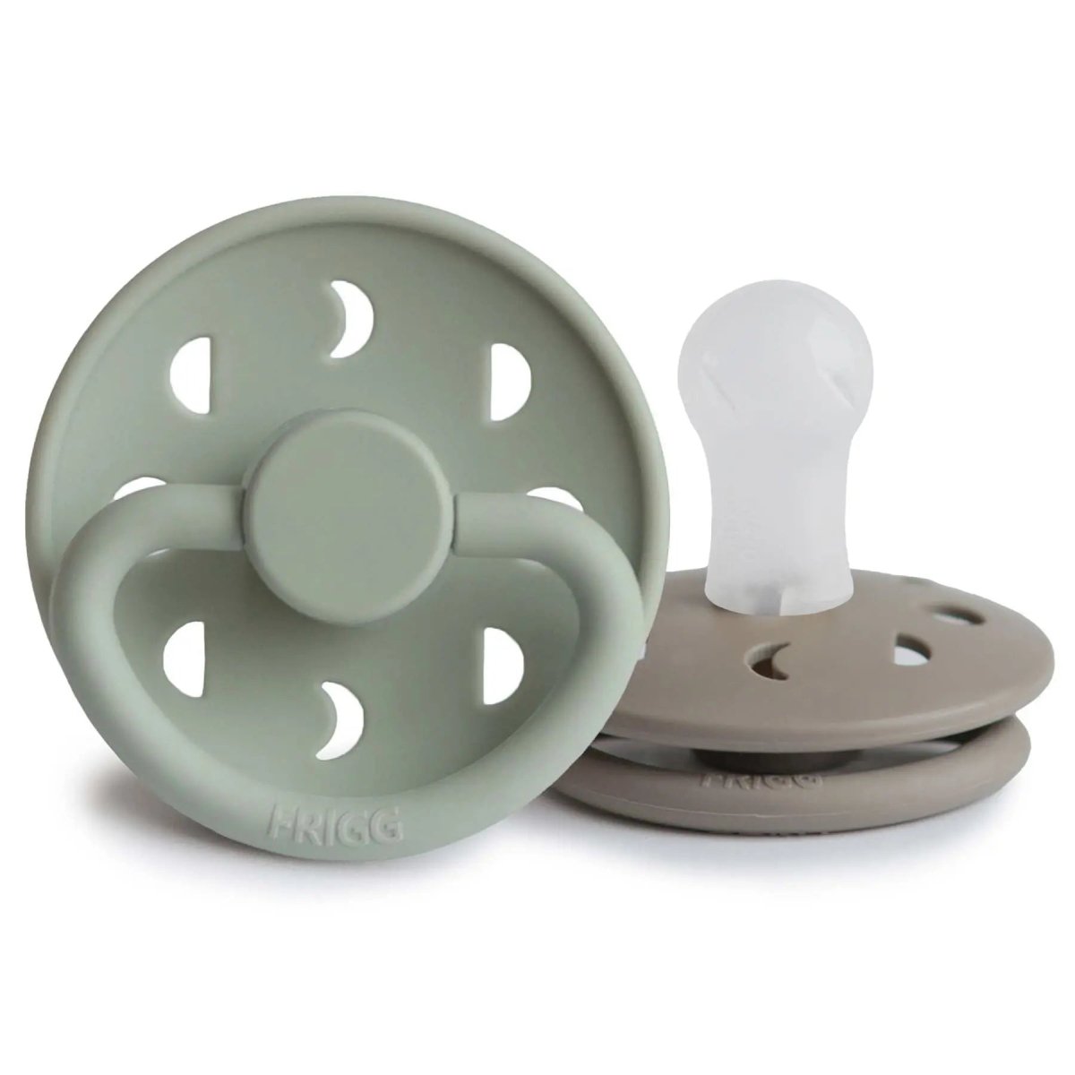 Mushie Frigg Moon Silicone Pacifier 2 Pack with SilkySoft Nipple and Click Lock System - Everetts Place Boutique - 