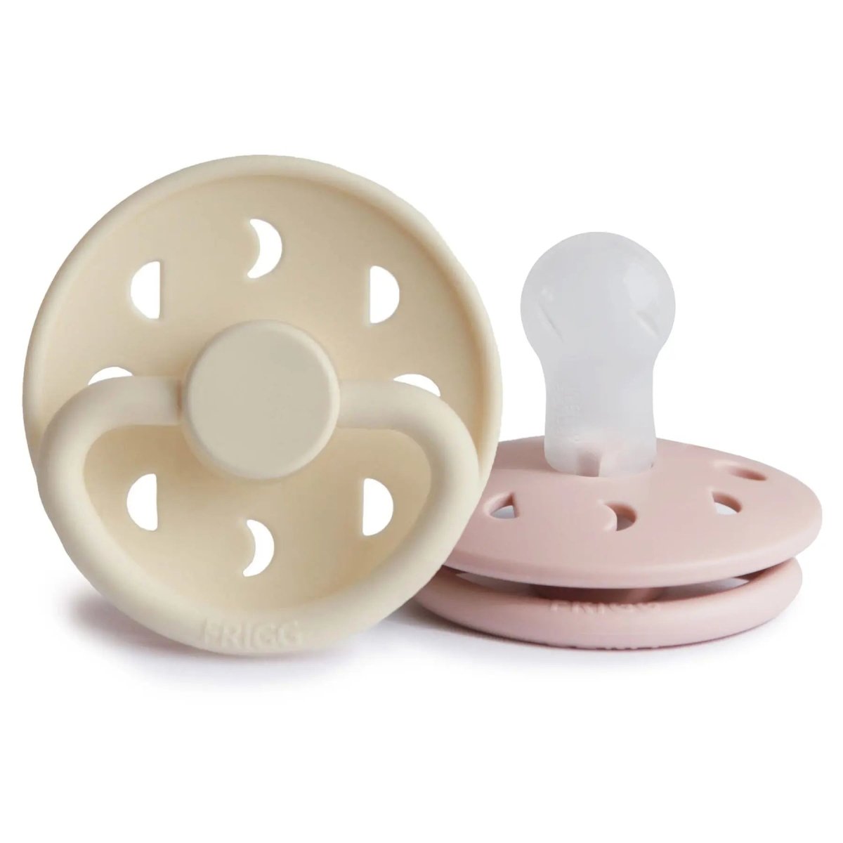 Mushie Frigg Moon Silicone Pacifier 2 Pack with SilkySoft Nipple and Click Lock System - Everetts Place Boutique - 
