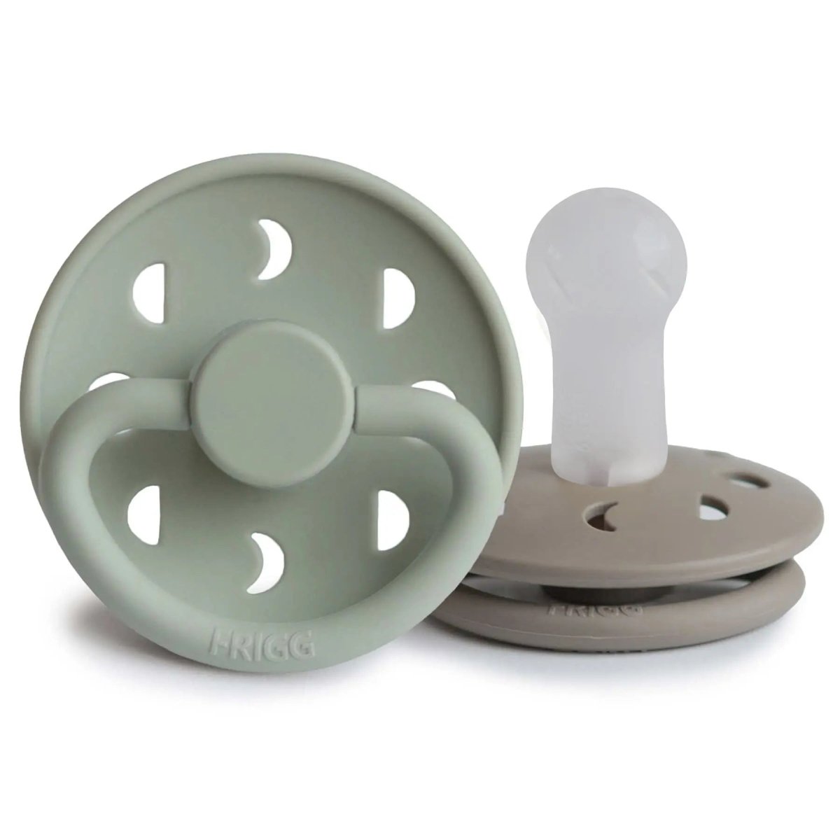 Mushie Frigg Moon Silicone Pacifier 2 Pack with SilkySoft Nipple and Click Lock System - Everetts Place Boutique - 