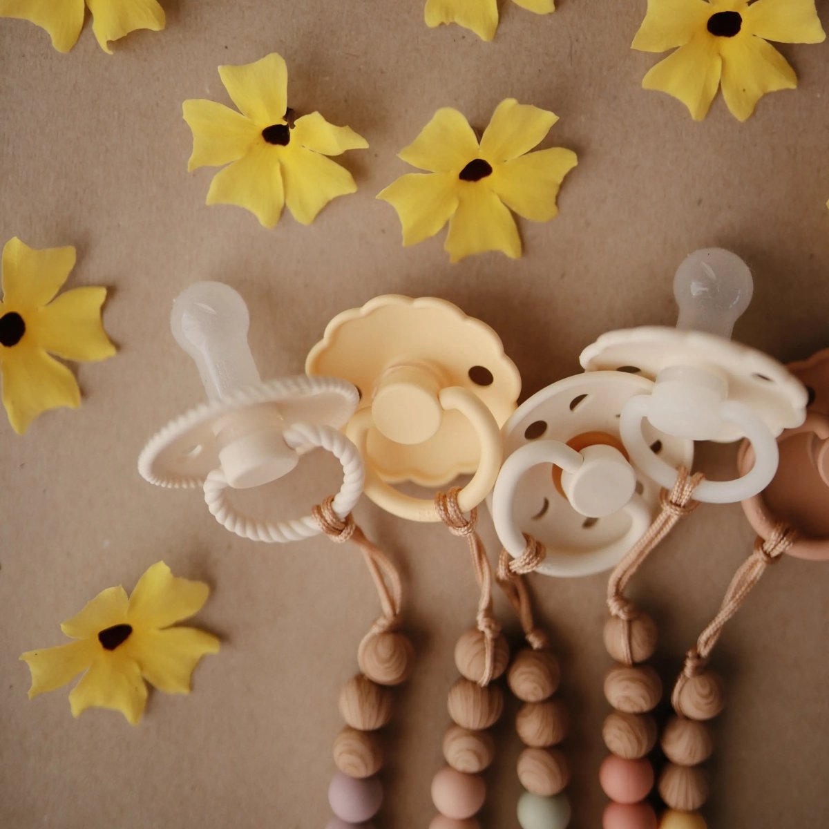 Mushie Frigg Moon Silicone Pacifier 2 Pack with SilkySoft Nipple and Click Lock System - Everetts Place Boutique - 