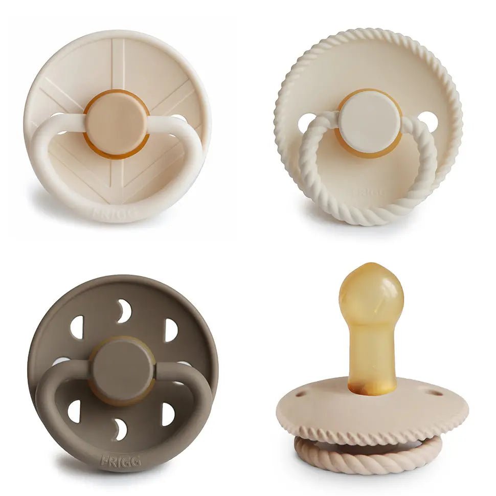 Mushie FRIGG Natural Rubber Pacifier 4 Pack for Baby Comfort and Safety - 