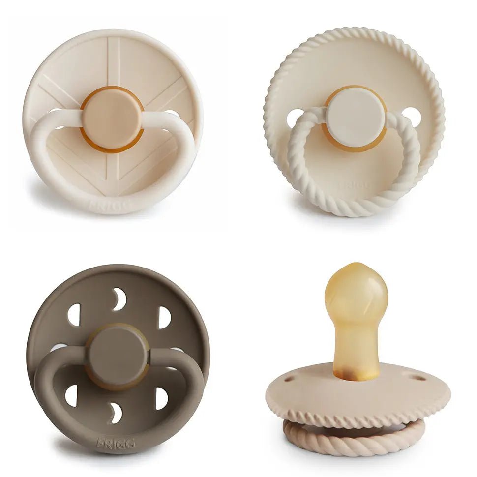 Mushie FRIGG Natural Rubber Pacifier 4 Pack for Baby Comfort and Safety - 