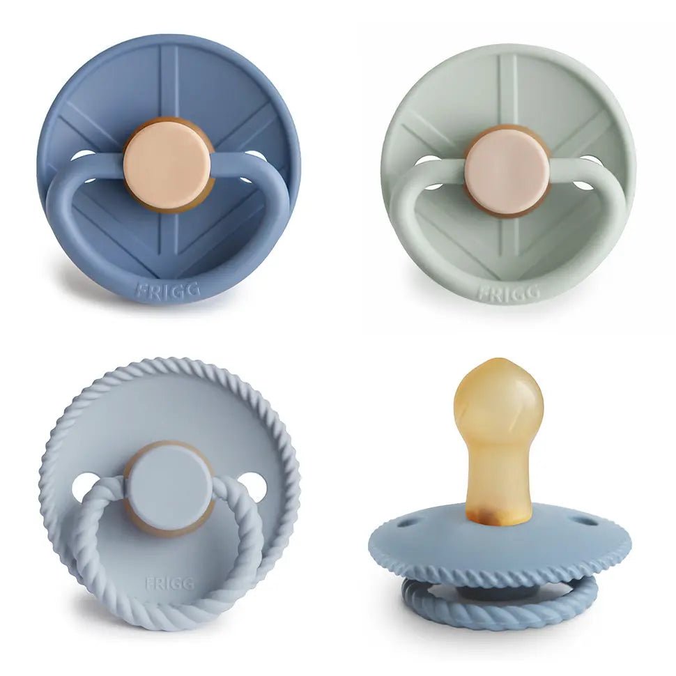 Mushie FRIGG Natural Rubber Pacifier 4 Pack for Baby Comfort and Safety - 