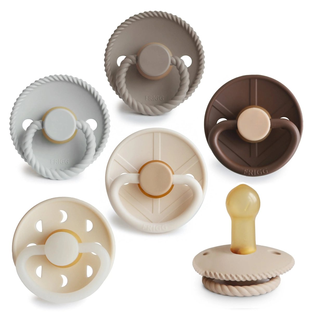 Mushie FRIGG Pacifier - Natural Rubber 6 - Pack for Baby Comfort - Everetts Place Boutique - 
