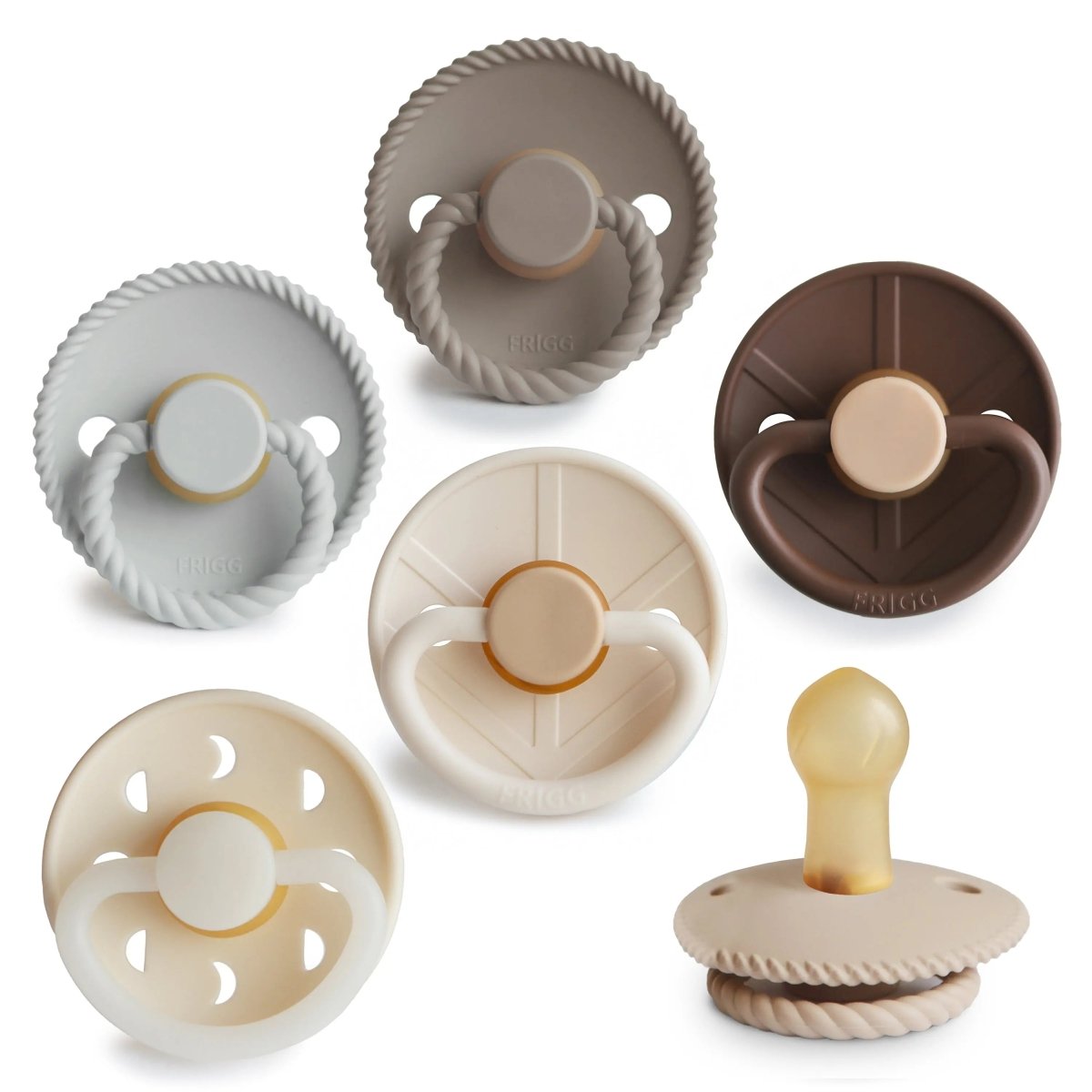 Mushie FRIGG Pacifier - Natural Rubber 6 - Pack for Baby Comfort - Everetts Place Boutique - 