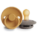 Mushie Frigg Rope Natural Rubber Pacifier 2 Pack - 