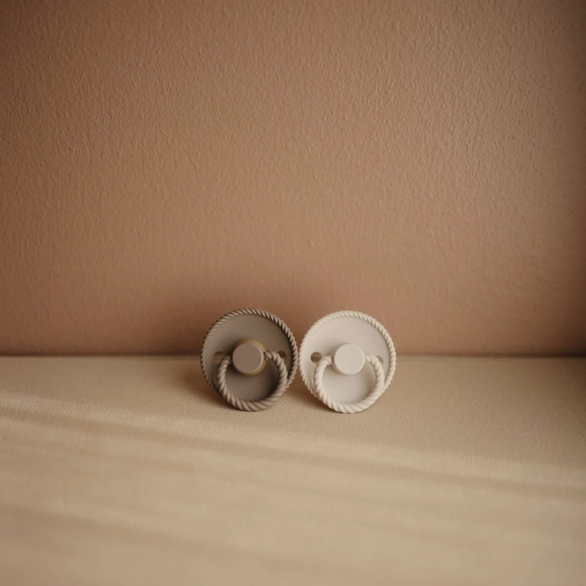 Mushie Frigg Rope Silicone Pacifier 2 Pack with SilkySoft Nipple and Click Lock System - 