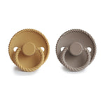 Mushie Frigg Rope Silicone Pacifier 2 Pack with SilkySoft Nipple and Click Lock System - 