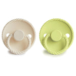 Mushie Frigg Rope Silicone Pacifier 2 Pack with SilkySoft Nipple and Click Lock System - 