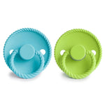 Mushie Frigg Rope Silicone Pacifier 2 Pack with SilkySoft Nipple and Click Lock System - 