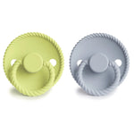 Mushie Frigg Rope Silicone Pacifier 2 Pack with SilkySoft Nipple and Click Lock System - 
