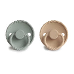 Mushie Frigg Rope Silicone Pacifier 2 Pack with SilkySoft Nipple and Click Lock System - 
