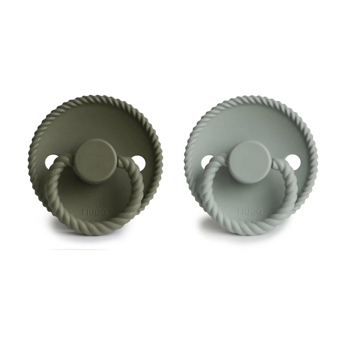 Mushie Frigg Rope Silicone Pacifier 2 Pack with SilkySoft Nipple and Click Lock System - 