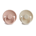 Mushie Frigg Rope Silicone Pacifier 2 Pack with SilkySoft Nipple and Click Lock System - 