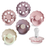 Mushie Frigg Silicone Pacifier 6 Pack for Baby Comfort and Safety - 