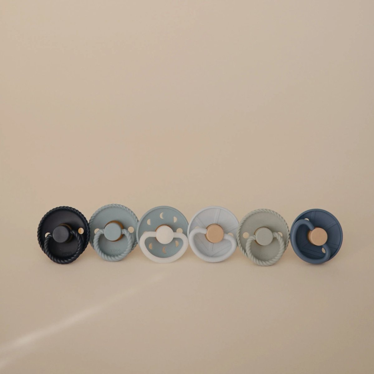 Mushie Frigg Silicone Pacifier 6 Pack for Baby Comfort and Safety - 