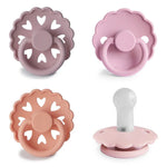 Mushie FRIGG Silicone Pacifier Four Pack for Baby Comfort with Safe Design and Soft Colors - 