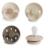 Mushie FRIGG Silicone Pacifier Four Pack for Baby Comfort with Safe Design and Soft Colors - 