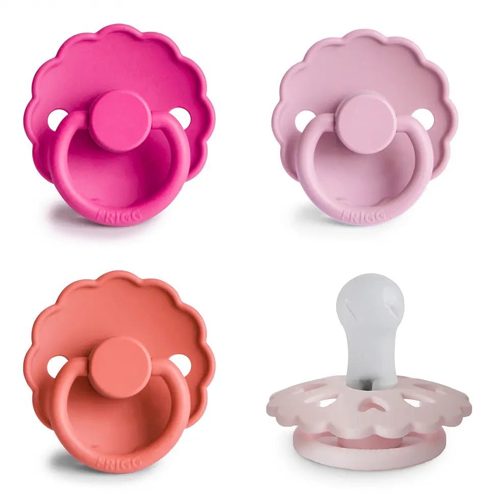 Mushie FRIGG Silicone Pacifier Four Pack for Baby Comfort with Safe Design and Soft Colors - 