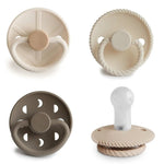 Mushie FRIGG Silicone Pacifier Four Pack for Baby Comfort with Safe Design and Soft Colors - 