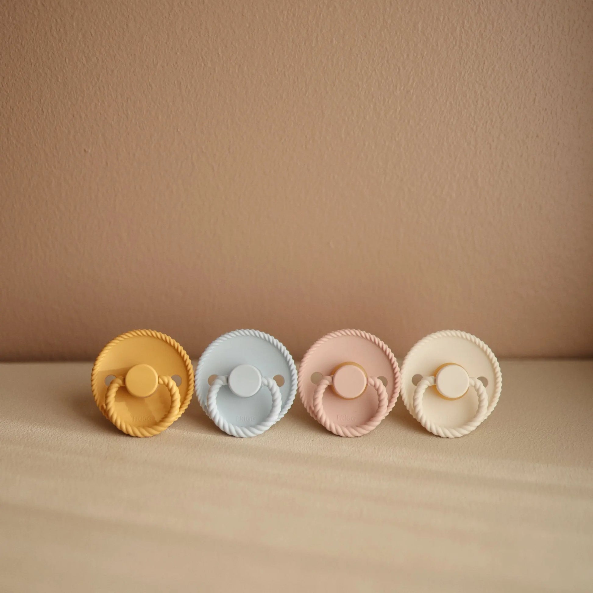 Frigg Rope Silicone Pacifier 2 Pack with SilkySoft Nipple and Click Lock System Mushie