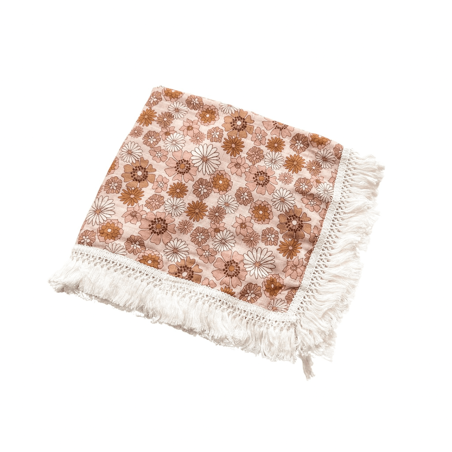 Fringe Swaddle Blanket - Floral by Harp Angel Boutique at Everetts Place