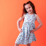Bestaroo Fruit Frenzy Bamboo Racerback Toddler Dress With Soft Long Sleeves - 
