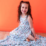 Bestaroo Fruit Frenzy Bamboo Racerback Toddler Dress With Soft Long Sleeves - 