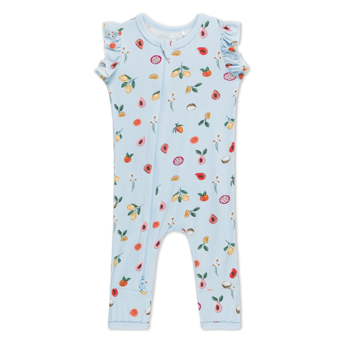 Bamboo Spandex Romper, Fruit Frenzy Flutter Sleeve by Bestaroo