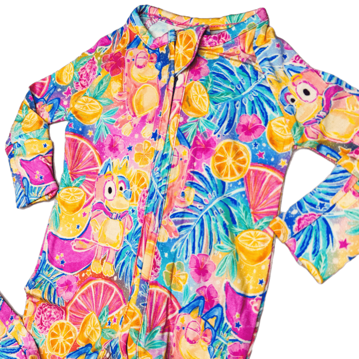 Fruit Party Bamboo Viscose Zippies with Breathable Stretch for Kids - Everetts Place
