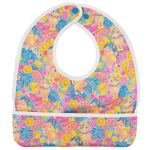 Texas Tushies Fruit Party The Flip Bib With Pocket Machine Washable Water Resistant Design - 