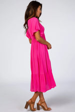 PinkBlush Fuchsia Smocked Ruffle Dress - 