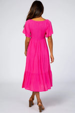 PinkBlush Fuchsia Smocked Ruffle Dress - 