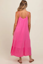 PinkBlush Fuchsia Tiered Hem Maternity Midi Dress - 