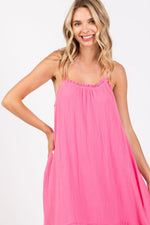 PinkBlush Fuchsia Tiered Hem Midi Dress - 