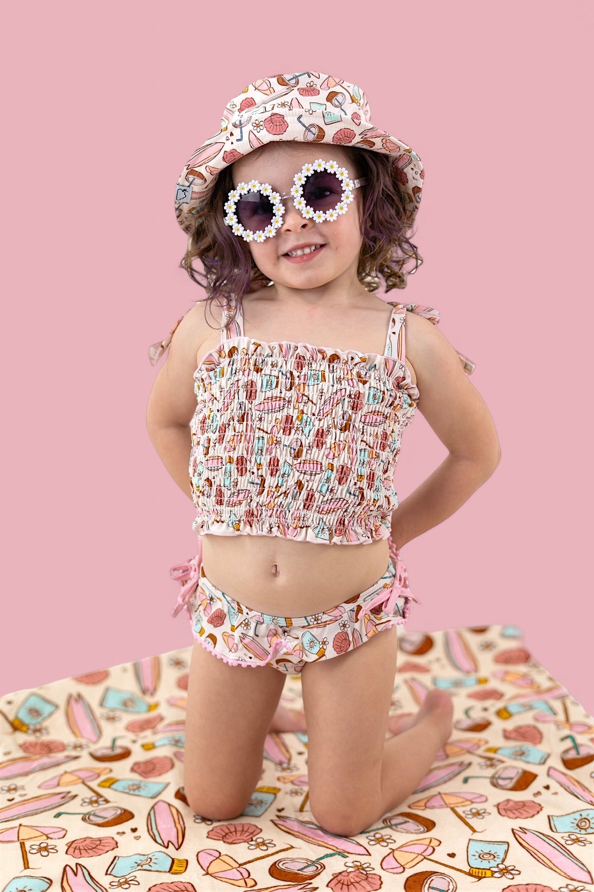 DREAM BIG LITTLE CO FUN IN THE SUN DREAM SMOCKED TANKINI TWO PIECE SWIM SUITEveretts Place